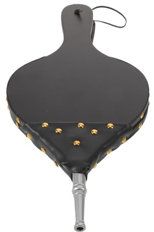 MAGICLULU Wood Fireplace Bellows Camping Bellows Wooden and Metal Manual Fire Blower Quick Fire Ignition Universal Fireplace Fit Black Air Blower
