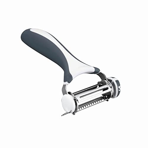 LACOR 60389 - Pelador Y 3 Cuchillas Giratorias Acero Inoxidable | En acero inoxidable, para un uso práctico y profesional en cocina; ideal para cocina profesional y uso diario en casa