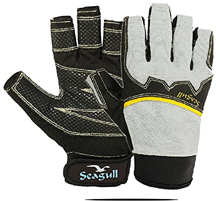 Azure Premium Quality Extreme Grip Sailing Gloves Breathable Riding Cycling Biking Skiing Fishing Sailing Running Hiking Indoor-Outdoor For Men Women Cut Fingers (X Large)