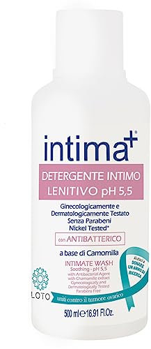 Intima+ | Detergente Intimo Lenitivo Con Antibatterico, a Base di Camomilla, 500 ml ph 5.5 c