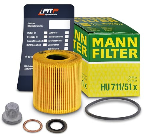 1x Ölwechsel Set - MANN ÖLFILTER + Ölablass-Schraube + LIQUI MOLY Ölwechsel-Anhänger