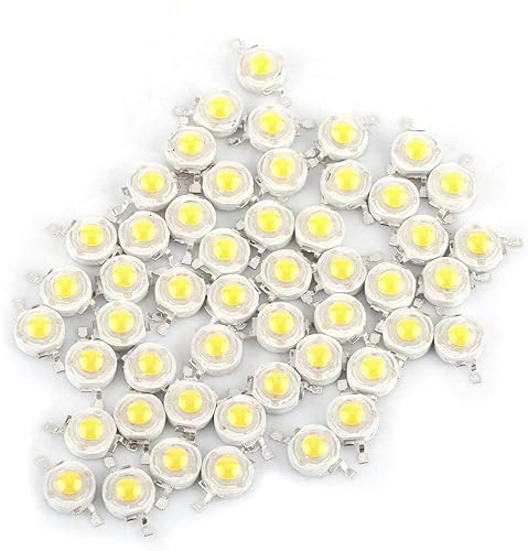 Zerodis 100 Stücke High Power Led Chip 1 Watt Super Helle Intensität SMD Light Emitter Komponenten Diode Lampe Lampe Perlen Chip DIY Leuchten für Flutlicht Scheinwerfer(White 6000k)(White 6000k)