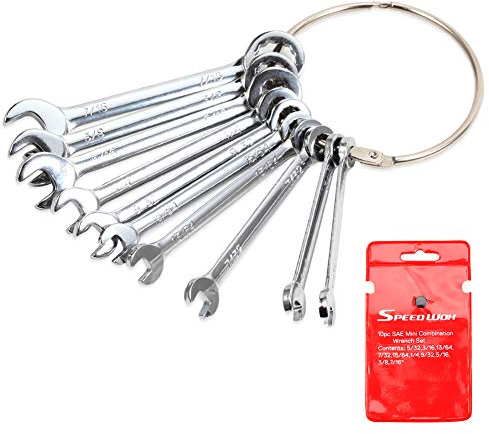 SPEEDWOX Kleine Schraubenschlüssel-Sets Standard SAE 5/32-7/16 Zündschlüssel-Set Kombination offen und Box Ende Mini-Schraubenschlüssel-Set mit tragbaren Aufbewahrungstaschen