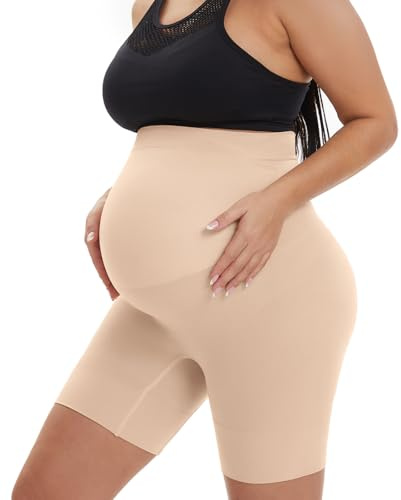 KUNINDOME Faja moldeadora de maternidad sin costuras, evita rozaduras en los muslos, soporte para el vientre durante el embarazo, S-5XL