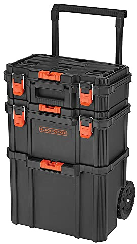beyond by BLACK+DECKER BLACK+DECKER BDST60500APB Stackable Storage System - 3 Piece Set (Small, Deep Toolbox, and Rolling Tote)