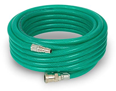 EBERTH Tubo per aria compressa 10m, tubo per compressore con diametro 10mm x 14mm (interno x esterno), attacco rapido 3/8 e pressione di esercizio di 24 bar, Accessori per pistola ad aria compressa