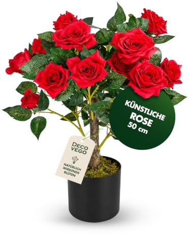 Decovego Planta Rosa Rosal Artificial Decoración Interiorismo Selección, Selección de Plantas de Rosa:Rosa Modelo 2