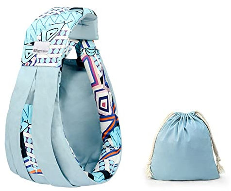 WPHH Babytrage, Ergonomische Babytragetuch, Tragbare Fronttrage Kindertrage, Atmungsaktive Baumwoll Tragetuchtrage Für 0-36 Monate Baby,Blau