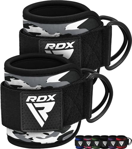 RDX Knöchelriemen, Krafttraining, Gewichtheberring, Maschine, Befestigung von Ankle Straps, Fitnesstraining, Zugübungen für Beine, Männer und Frauen, Haus, Fitnessstudio, Training