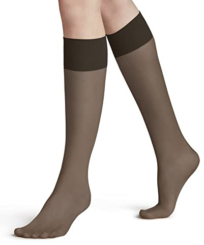 FALKE Pure Matt 20 DEN W Kh transparente lisos 1 par, Calcetines largos Mujer, Marrón Brenda 5179, 39-42