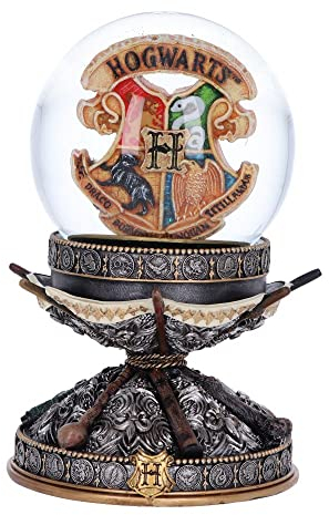 Nemesis Now Offiziell lizenzierte Harry Potter Zauberstab-Schneekugel, Silber, 16,5 cm