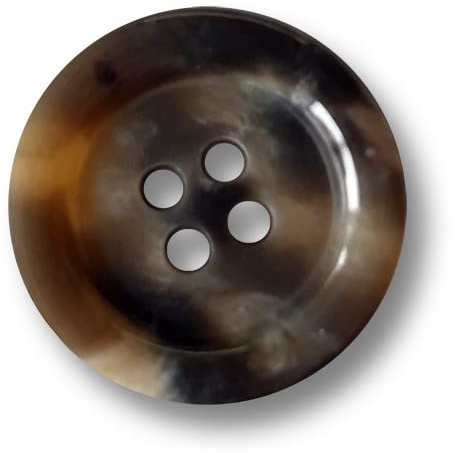 15er Set günstige Klassiker/Vierloch Kunststoff Knöpfe in Horn Optik/braun, grau, schwarz meliert, Kunststoffknöpfe (Ø: 20mm)