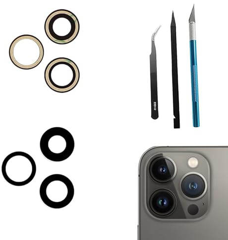 Sapphire 13 Pro / 13 Pro Max - Lente de cristal de repuesto para iPhone 13 Pro/13 Pro Max con kit de herramientas de reparación profesional