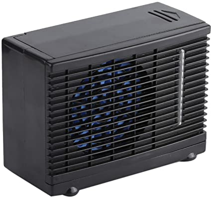Akozon Portable Air Conditioner, 12V AC Unit Small Car Fan 2 Speed Adjustable Mini Fan for Home Desktop