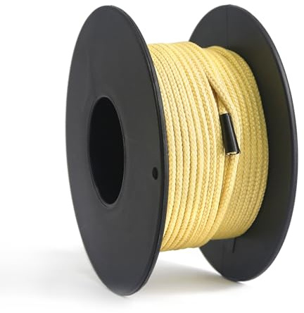 NewDoar Abriebfeste Geflochtene Kevlar-Schnüre 1,5 mm 50Fuß/120Fuß/200Fuß, 12-strängige Schnur Hochfest Verschleißfest Flammhemmend Geeignet für Camping Drachenschnur Angeln EDC-Schnüre