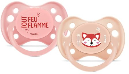 DODIE, Sucettes Anatomiques, Tetine pour bébé, +6 mois, Sans BPA, Résistante, Rose, fille, Panda, Lot de 2
