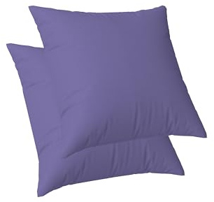 ggaimwf Einfarbige Leinenoptik-Kissenbezüge für Sofas Kontinentales Kissen fürs Bett Doppelseitig Iris Lila Handgemacht Quadratische Kissenhüllen mit unsichtbarem Reißverschluss, 40x40cm 2er Set