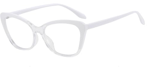 MUTYNE Cat Eye Computer-Brillen, Damen, blaues Licht, blockierende Brillengestelle, Vintage-Dekoration, gefälschte Brillen, Weiß, Einheitsgröße