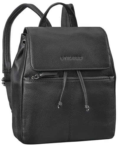 STILORD Jette Petit Sac à Dos pour Dames Elégant Sac à Dos de Ville Sac à Dos de Jour en Cuir véritable Vintage Sac à Dos en Cuir pour Femmes Chic Sac à Dos pour Femmes Couleur:ossidiana Nero