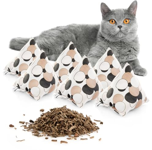 CanadianCat Company | Schmusekissen 6er Set Schmuse-Pyramide XL Kreise mit Baldrian, Katzenkissen, interaktives Katzenspielzeug