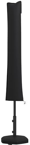 Outsunny Housse de Protection imperméable pour Parasol Droit avec Fermeture éclair et Cordon de Serrage Noir