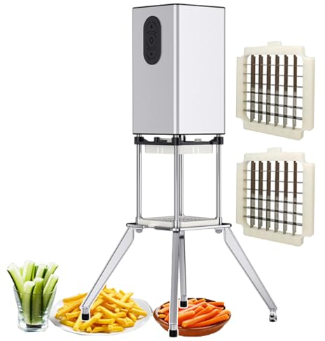 forplubossmmp Cortadora De Verduras Eléctrica 200 W Picadora De Verduras Comercial Máquina Cortadora De Patatas Fritas Acero Inoxidable Ensaladora Eléctrica para Restaurante, Tienda De Fideos