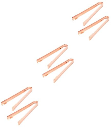 Alipis 6pcs Gold Tongs Stainless Steel Food Serving Tong Ice for Cooking Bread Clip for Tea Party