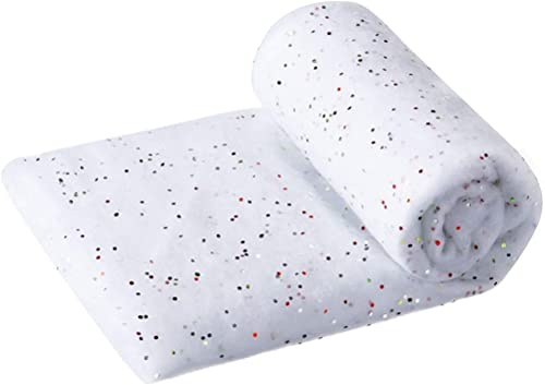 Décoration de Neige de Noël, Couverture de Neige Artificielle, Tissu Non Toxique, Paillettes Colorées, Décoration de Noël, Accessoire Photo, Forme Découpable, Blanc et coloré,