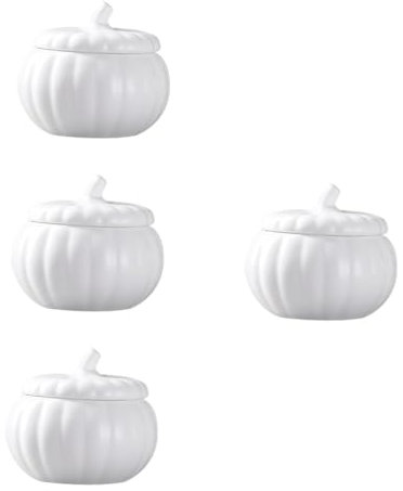 Cabilock 4 Piezas Taza de sopa de calabaza tazón de ramen japonés tapas tazón de sopa frasco cazuela bol cocina boles cocina vajilla bebe tazón de fideos con tapa tazón de cerámica