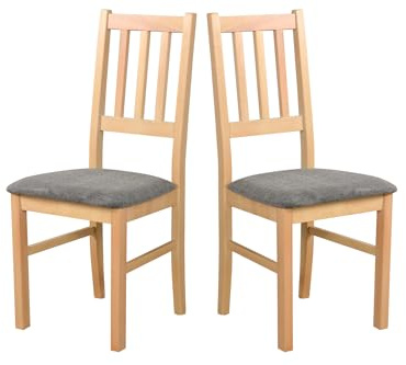 LeafDesign Küchenstühle 2er Set - Stuhl Buche Massiv - Esszimmerstuhl 120 kg - Stühle Esszimmer 2er Set - Holzstuhl - Esstischstühle - Esszimmerstühle Holz - Graphit - Hygge 91