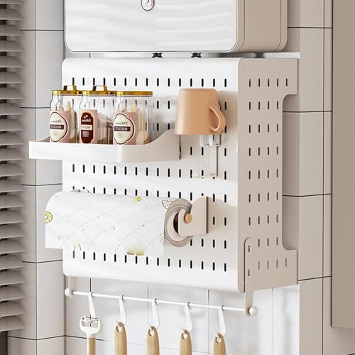 Lochwand, Lochplatte, Stecktafel Wand Organizer, Küchen-Stecktafel, Blockierplatte for Warmwasserbereiter, Wandmontage-Anzeigetafel for Zuhause, Büro, Badezimmer, Garage(White,S)