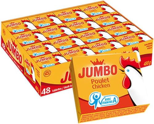 Jumbo Poulet Hühnerbouillon Würfel 48 x 10g - Hochwertige Hühnersuppe Würfel Einfaches Würzen von Gerichten | Intensiver Geschmack Ohne künstliche Farbstoffe mit Kajal