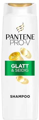 Pantene Pro-V Glatt & Seidig Shampoo 500ml | für Krauses, Stumpfes Haar, Reinigt Sanft, ohne Silikone, Mineralöle und Farbstoffe, Active Nutri-Plex-Technologie
