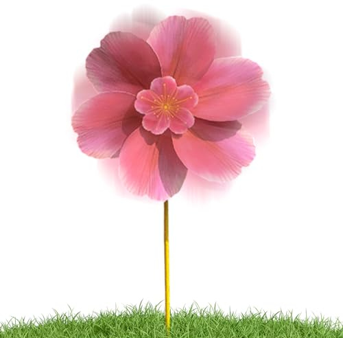 Moulin à Vent pour la Cour, pinis à Vent du Jardin - Cherry Flower Wind Mounils Garden Spinners Toys - Décor extérieur de Fleur Rose pour, décorations de Mariage