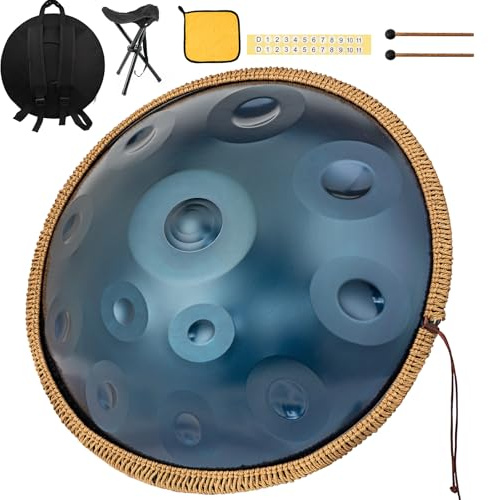440 Hz Handpan Drum 12 Toni 22 Pollici Handpan Instrument Re Minore Hand pan Music Percussione Armonica con Risonanza Confortevole Hand pan drum Ideale per Principianti Sound Healing Meditazione