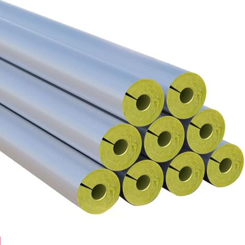 FOELANNE Tubazione isolata, Guaina Isolante for Tubi in Lamina di Alluminio e Lana di Vetro autoadesiva, Diverse Misure(219mmX50mmx100cm)