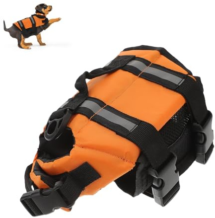 Toyvian Warnschwimmweste für Welpen kleine Hunde, Reflektierende Streifen Atmungsaktiv Haltegriff D-Ring Leinenbefestigung Strand Wasseraktivitäten