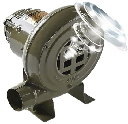 JOUFNING Soufflerie Électrique De Forge pour Barbecue, 110V/220V Soufflerie Centrifuge pour Barbecue, Soufflerie d'air Résidentielle Compacte Et Puissante, pour Camping, Cuisine(40W)