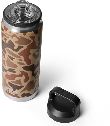 YETI Rambler 26 oz Bottle, Leakproof, Vacuum Insulated, Stainless Steel with Chug Cap, Wetlands Camo