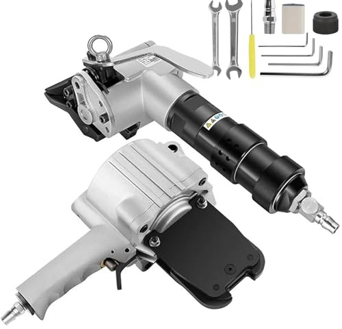 Outil De Cerclage MéTallique, Tendeur Et Coupe-Ceinture En Acier, Presse à Balles Pneumatique Robuste Pour Cerclage De 1,25 Pouce De Largeur, Machine D'Emballage Portable Haute RéSistance,32mm