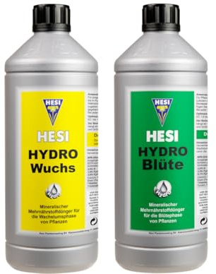 Hesi Hydro Wuchs & Blüte Set 2x1L – Hochwertiger Flüssigdünger für Hydroponik - Fördert starkes Wachstum & üppige Blüte. Ideal für alle Hydrokulturen und hydroponischen Systeme.