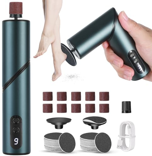 VAYALT Elektrischer Hornhautentferner mit Digitaldisplay, 9 Speeds Hornhautentferner Elektrisch Füße Sensortechnik, 2 in 1 Pediküre Set fußpflege Elektrisch, für Rissige Fersen, Hühneraugen & Hornhau