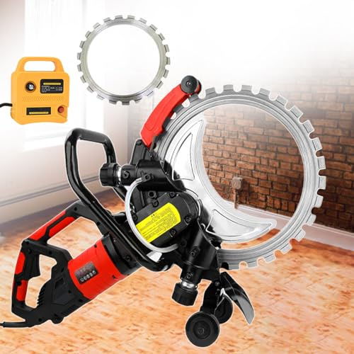 Electric Ring Saw Concrete Cutting Machine 3000 RPM Wall Chaser 11.4in Depth Water Cooling Diamond Blade Ideal for Construction and Renovations