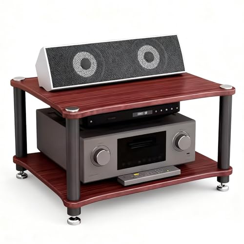 2/3/4-Tier Hi-Fi Shelf Professional Audio Rack Stand Equipment Cabinet With Multiple Shelves For Home Theater, Studio Gear, And AV Receiver Storage(Brown,60 * 48 * 36cm(2Tier))