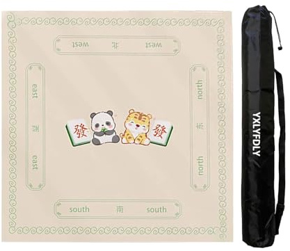 YXLYFDLY Tapete suave de Mahjong silencioso y con reducción de ruido, mantel Mahjong con bolsa de transporte, tapete de juego grande para mahjong, póquer, cartas, juegos de azulejos (70 cm)