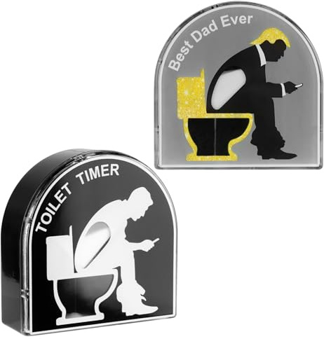ASSRECT 2PCS Reloj de Arena 5 Minutos para Inodoro, Temporizador Divertido para Baño, Decoración Creativa, Regalo Original para Padre, Día del Padre y Cumpleaños