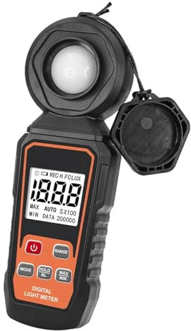 Esposimetro, Misuratore di luce 1010M Misuratore di illuminamento digitale Misuratore di temperatura ambiente portatile con portata fino a 200.000 Lux Luxmetro