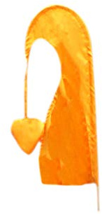 Balifahnen mit Stange | Original Umbul Fahnen aus Indonesien | 55 cm Bali Flaggen aus Satin in Hellorange | Asiatische Dekoration für Garten & Terrasse