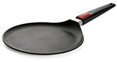 Woll Nowo Titanium Crêpespfanne - Induktiv-, Ø 26 cm, mit abnehmbarem Stiel - Geeignet für alle Herdarten, Aluminiumguss, Antihaft-Versiegelung, backofenfest, schwarz