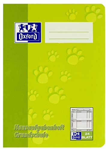 Oxford Lot de 10 cahiers de devoirs A5 24 feuilles Vert et bleu